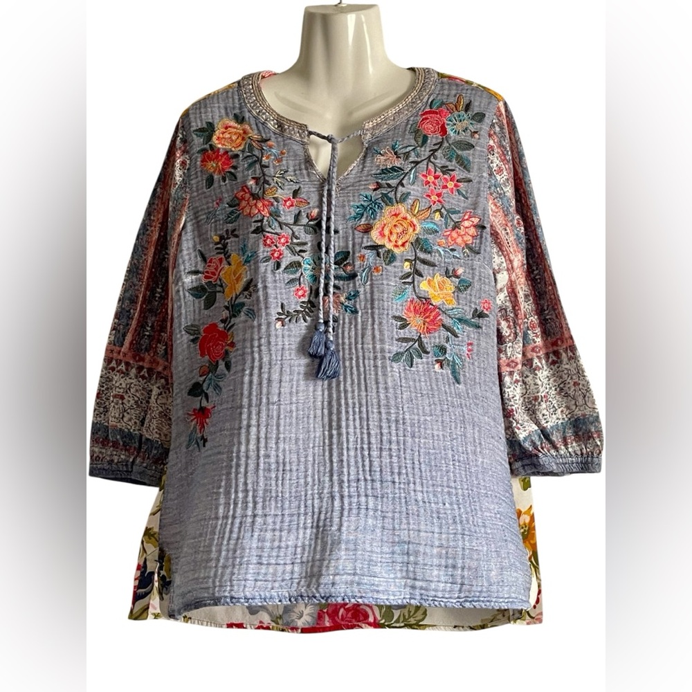 John Mark Multicolor Embroidered Blouse